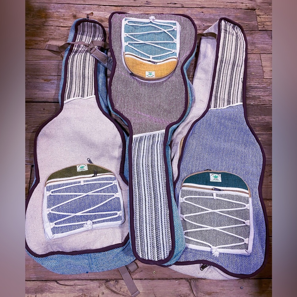 Hemp Guitar Bagpack purple